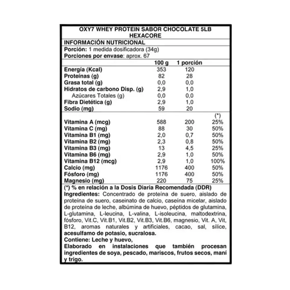 HEXACORE OXY 7 Whey Protein 5 lbs Vainilla caramel cream (67 servicios) 2