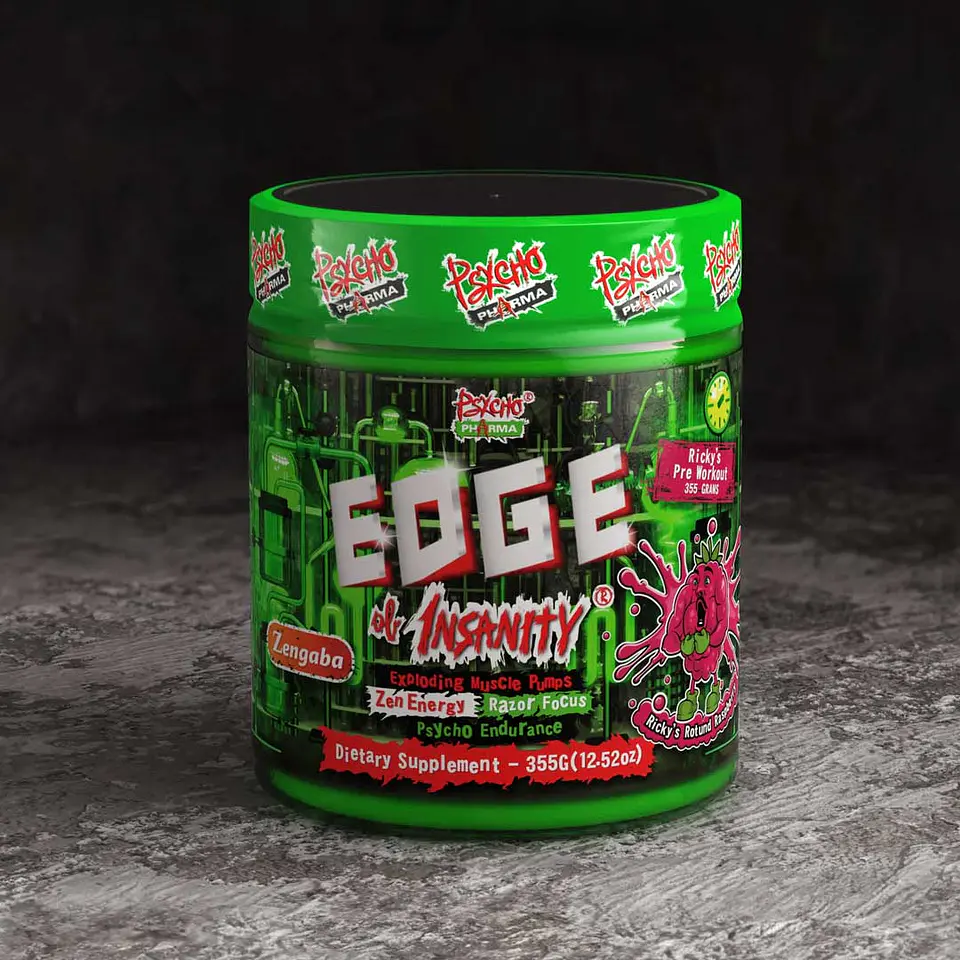 Pre Entreno PSYCHO PHARMA EDGE OF INSANITY - Ricky's rotund raspberry 1