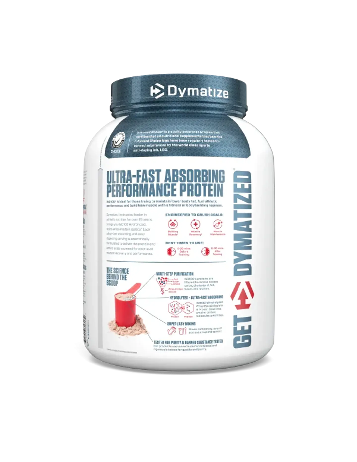 Dymatize ISO 100 3 Lb Gourmet Chocolate (42 servicios) 2