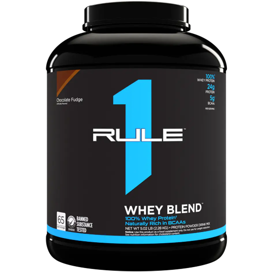 Rule1 Proteina Whey 5.02 Lb Chocolate Fudge (65 servicios) 1