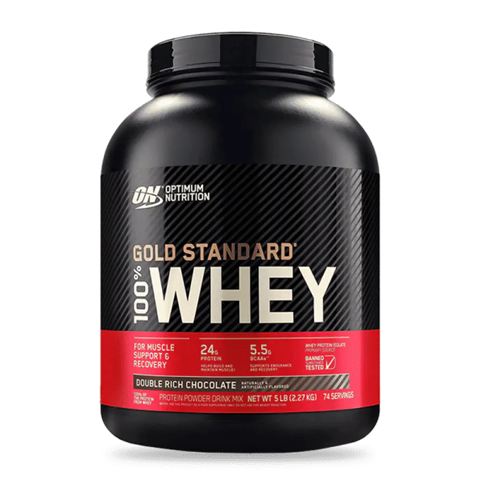 Gold Standard Proteina Optimum 100% Whey 5LB Double Rich Chocolate 1