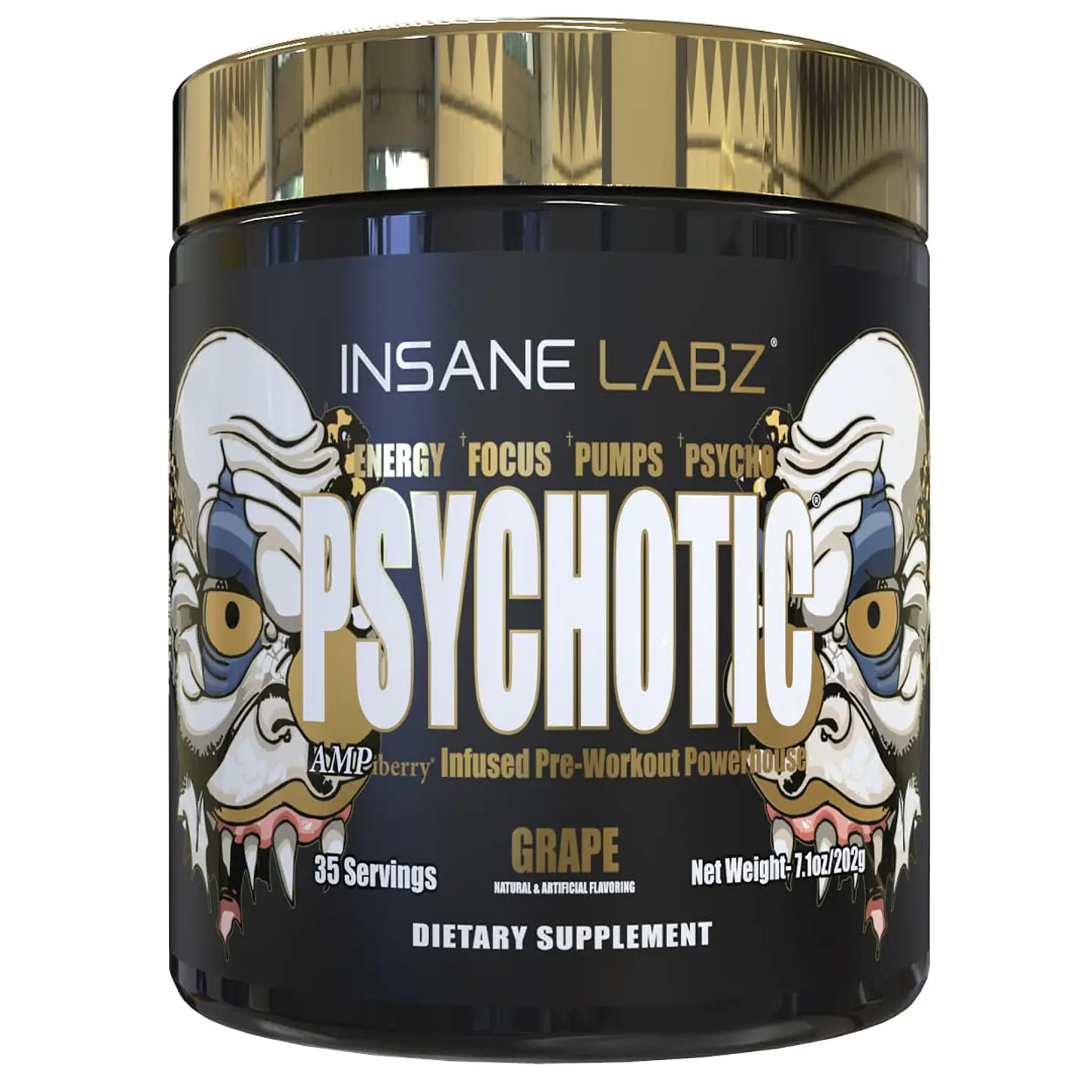 Psychotic Gold Pre Entreno Insane Labz Grape (35 servicios) 1
