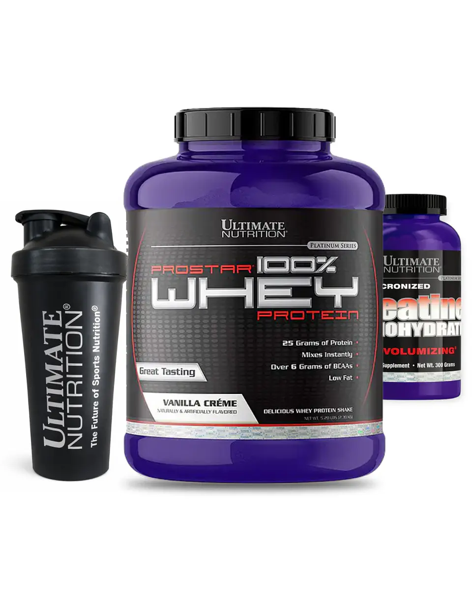 Ultimate Prostar 100% Whey 5.28 Lb Vanilla Creme + Ultimate Nutrition Creatina Biovolumizing 300 gr 1