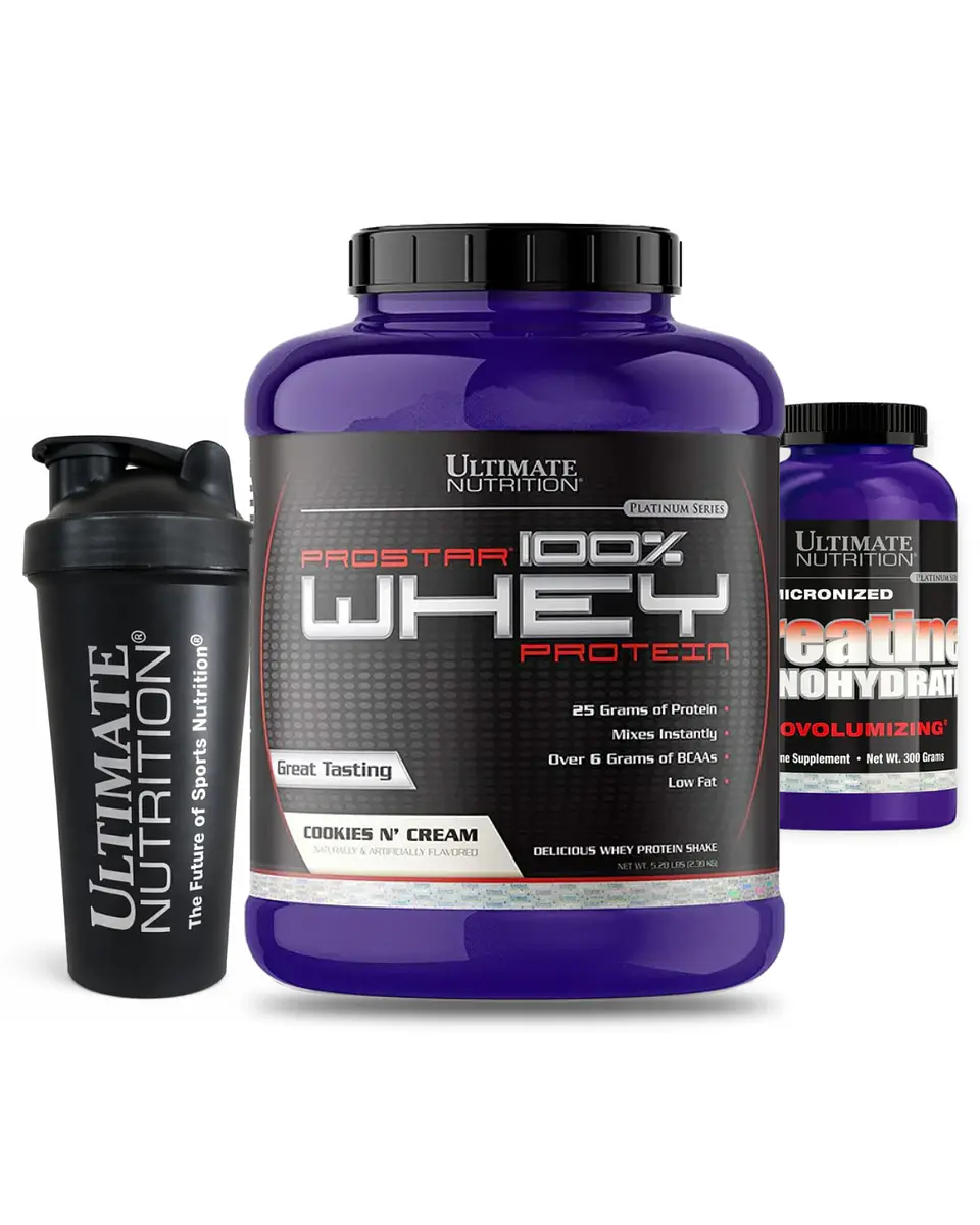 Ultimate Prostar 100% Whey 5.28 Lb Cookies And Cream + Ultimate Nutrition Creatina Biovolumizing 300 gr 1