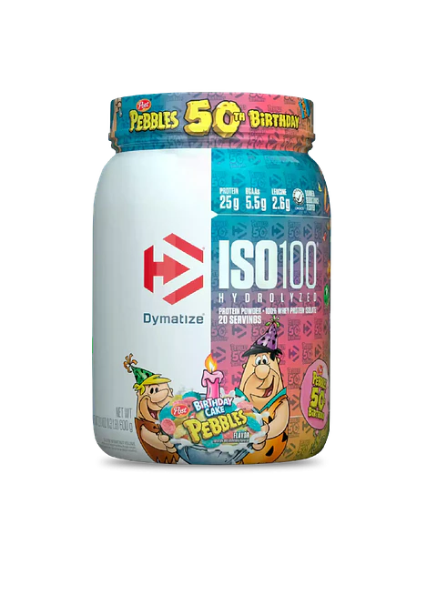 ISO 100 Dymatize 1.4 Lb Birthday Cake Pebbles (20 servicios)