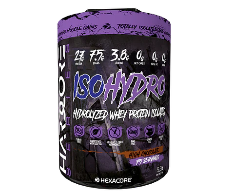 HEXACORE ISO HYDRO Hydrolyzed Whey Protein 5.3 lbs (75 servicios) High chocolate