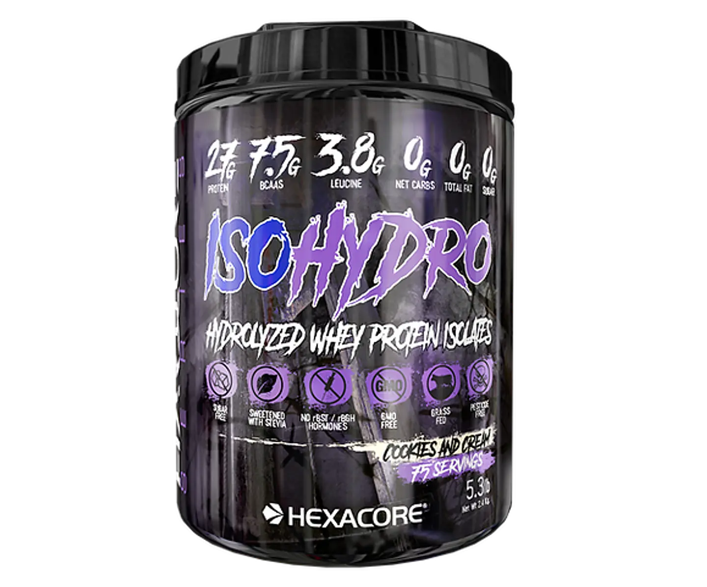 HEXACORE ISO HYDRO Hydrolyzed Whey Protein 5.3 lbs (75 servicios) Cookies and cream 1