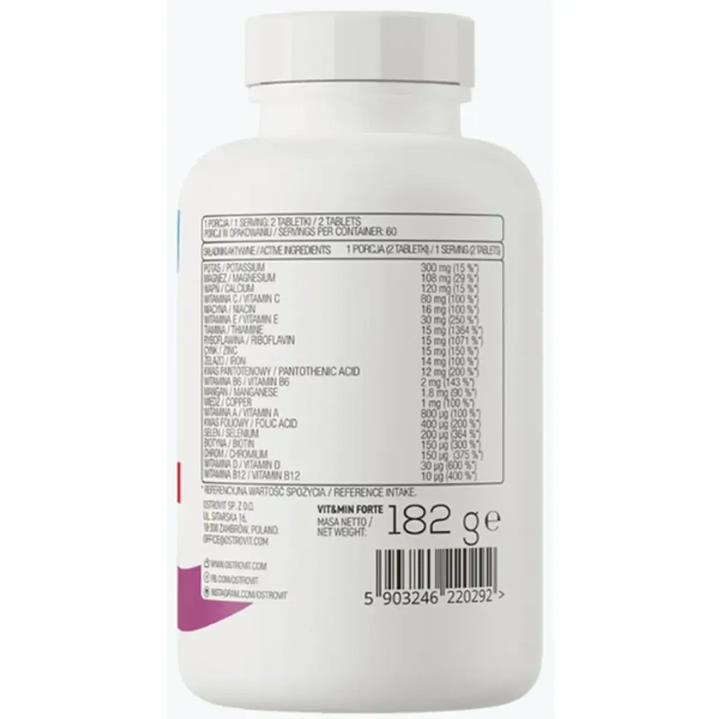 Ostrovit Multivitaminico Vit&Min Forte 120 Tabs (60 servicios) 2