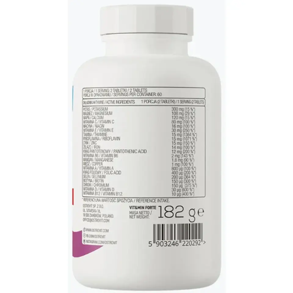 Ostrovit Multivitaminico Vit&Min Forte 120 Tabs (60 servicios) 2