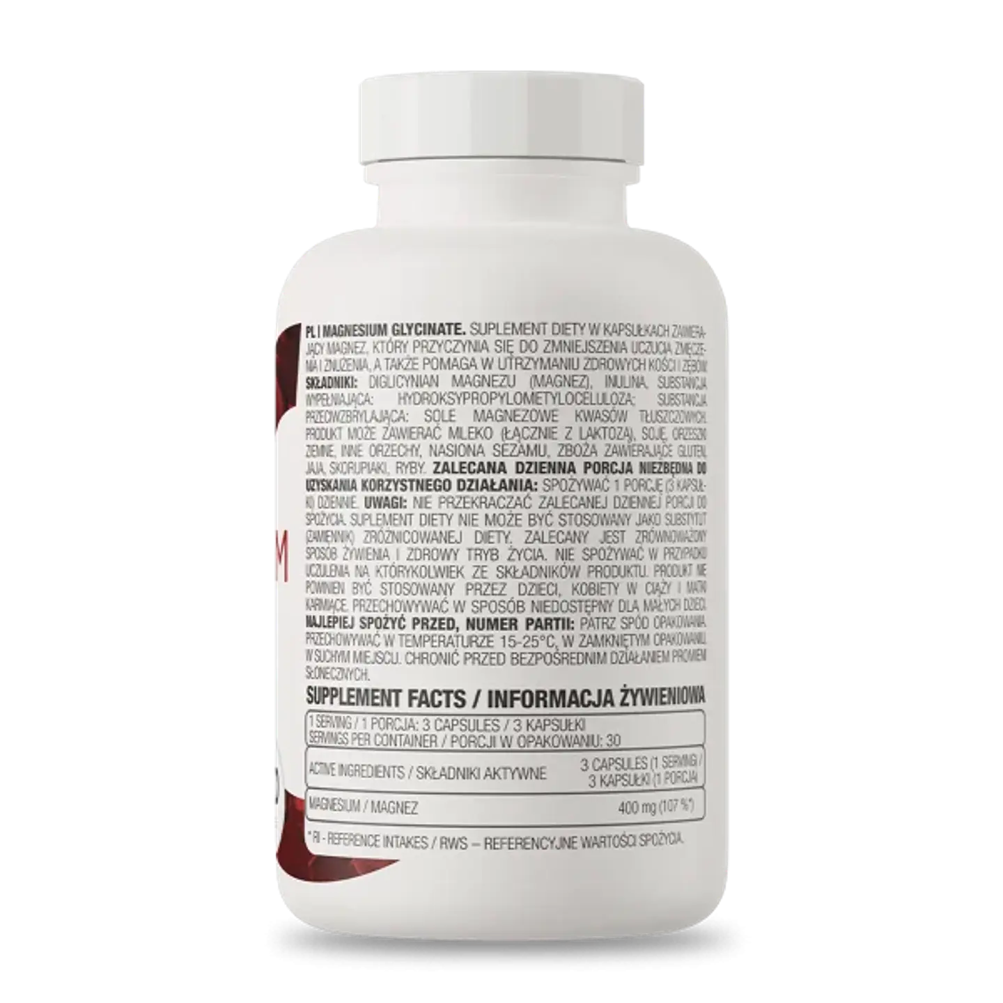 GLYCINATO Magnesio 400 mg - 90 caps (30 servicios) 2