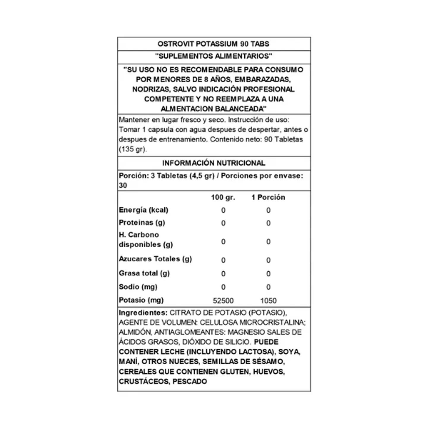 POTASIO Cytrynian Potasu – 90 tabs (30 servicios) 2