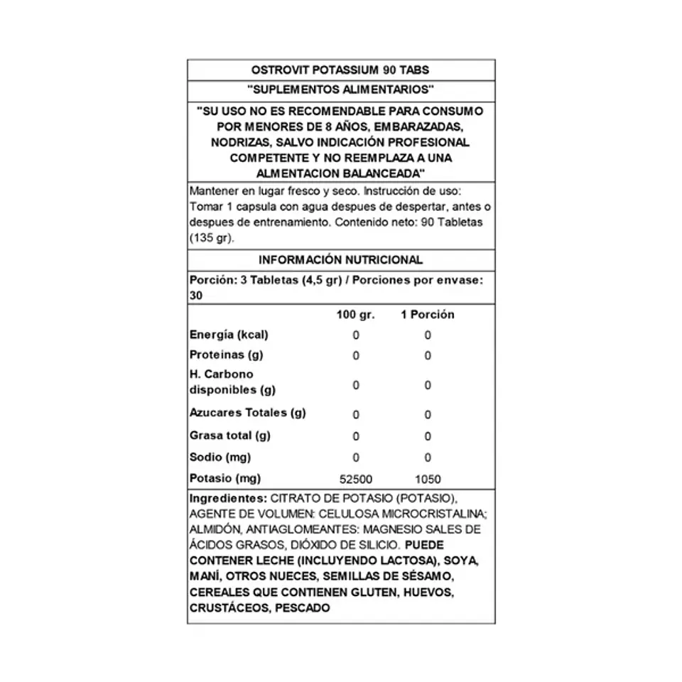 POTASIO Cytrynian Potasu – 90 tabs (30 servicios) 2