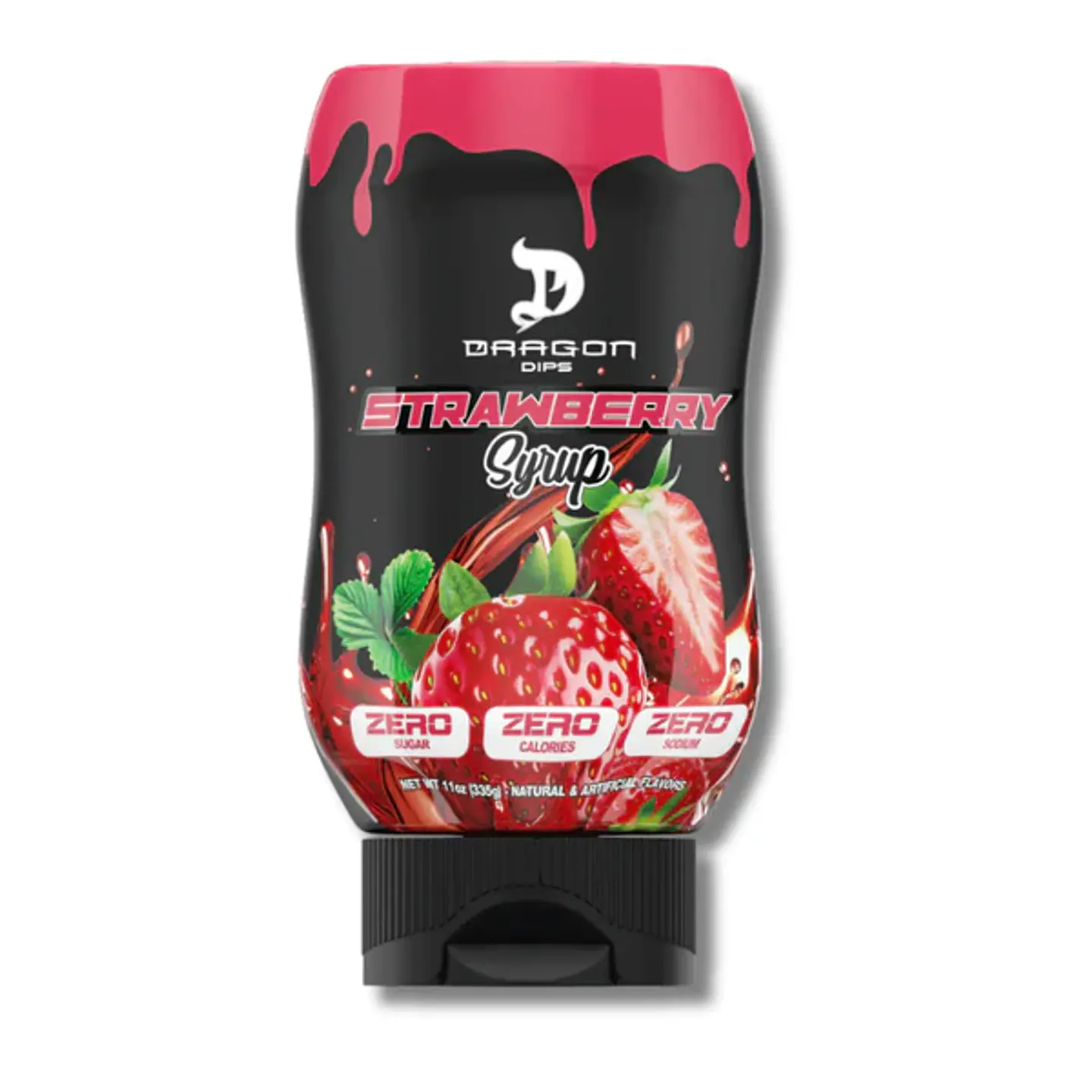 Dragon Dips STRAWBERRY Syrup ZERO / Sodium / Calories / Sugar - 335 grs (27 servicios) 1