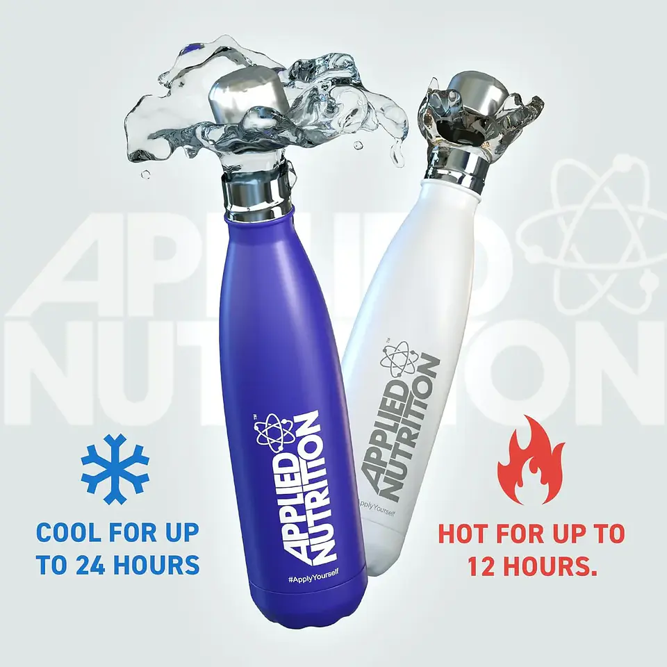 Botella Flask Applied Nutrition acero inoxidable 500ml con aislamiento térmico BLUE  2
