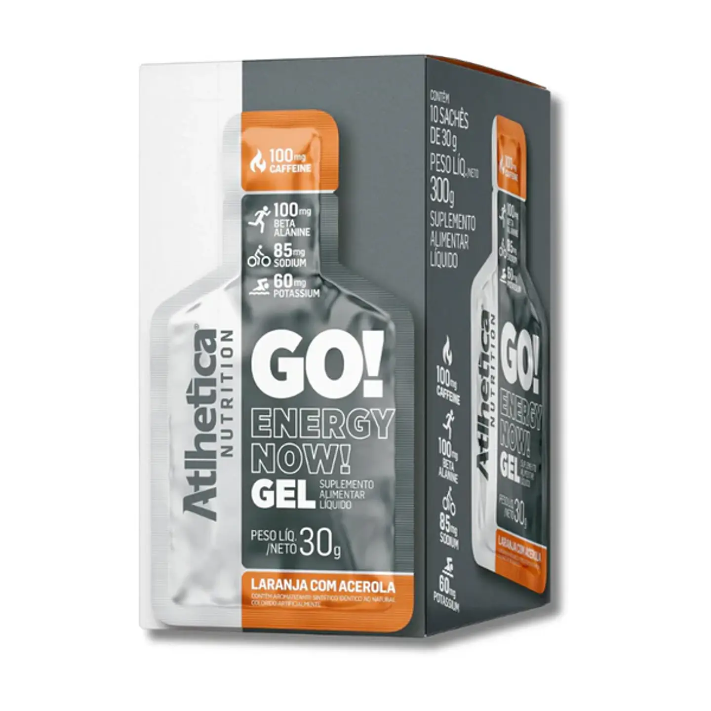 ATLHETICA NUTRITION Gel GO! Energy Now! 10 sachets 30 grs Naranja con acerola 1