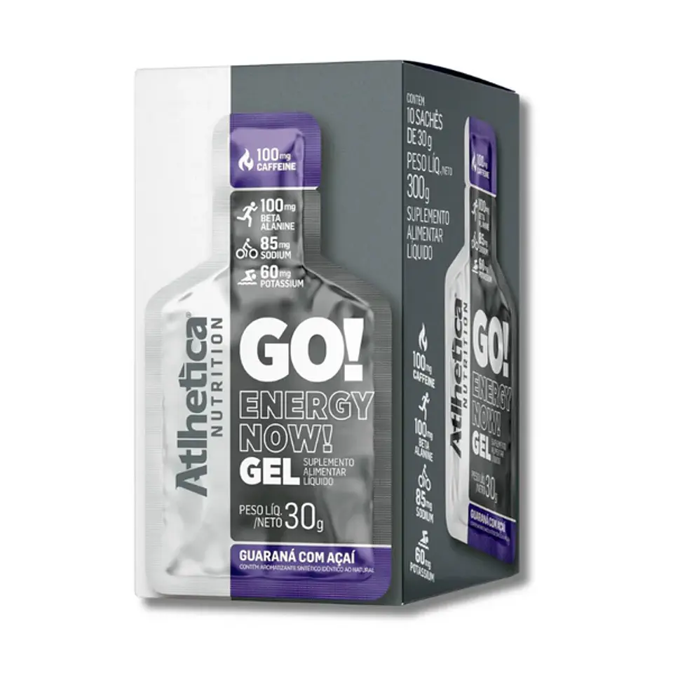 ATLHETICA NUTRITION Gel GO! Energy Now! 10 sachets 30 grs Guaraná con acaí 1
