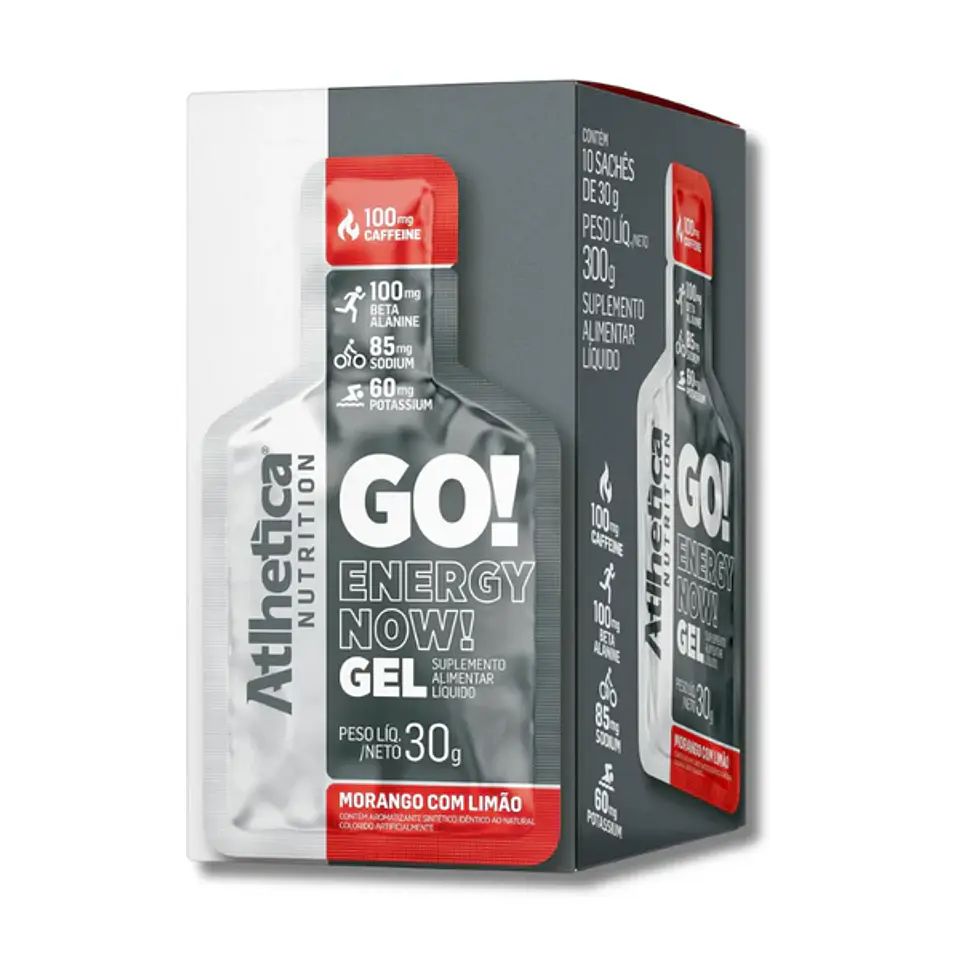 ATLHETICA NUTRITION Gel GO! Energy Now! 10 sachets 30 grs Frutilla con limón 1