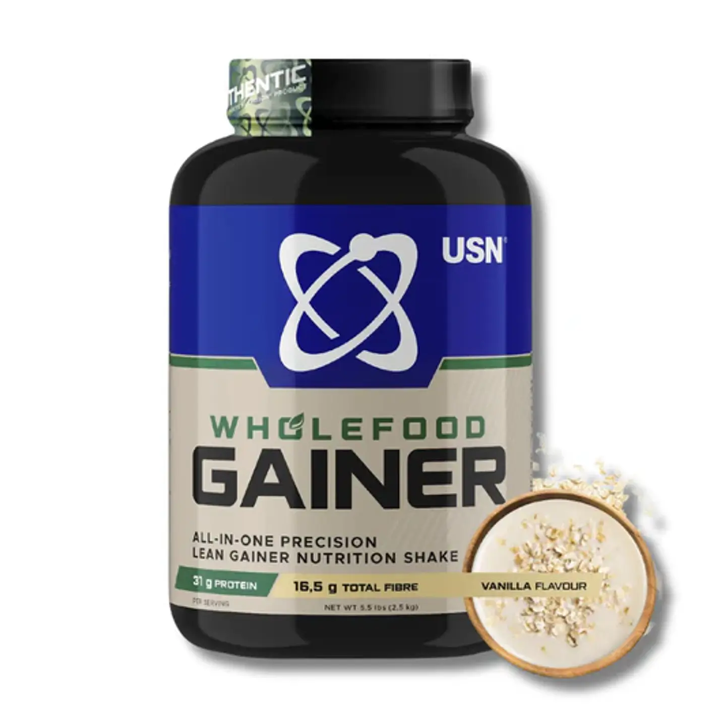 USN Wholefood GAINER 5.5 lbs ganador de peso (20 servicios) Vainilla 1