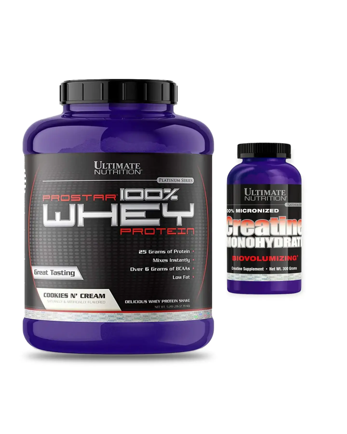 Ultimate Prostar 100% Whey 5.28 Lb Cookies And Cream + Ultimate Nutrition Creatina Biovolumizing 300 gr 1