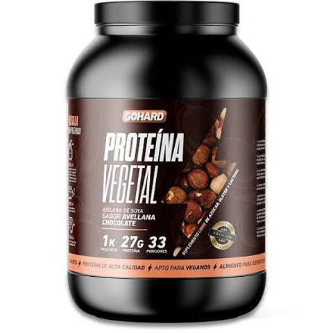 Proteína VEGETAL GOHARD 1 kg (33 servicios) Avellana Chocolate