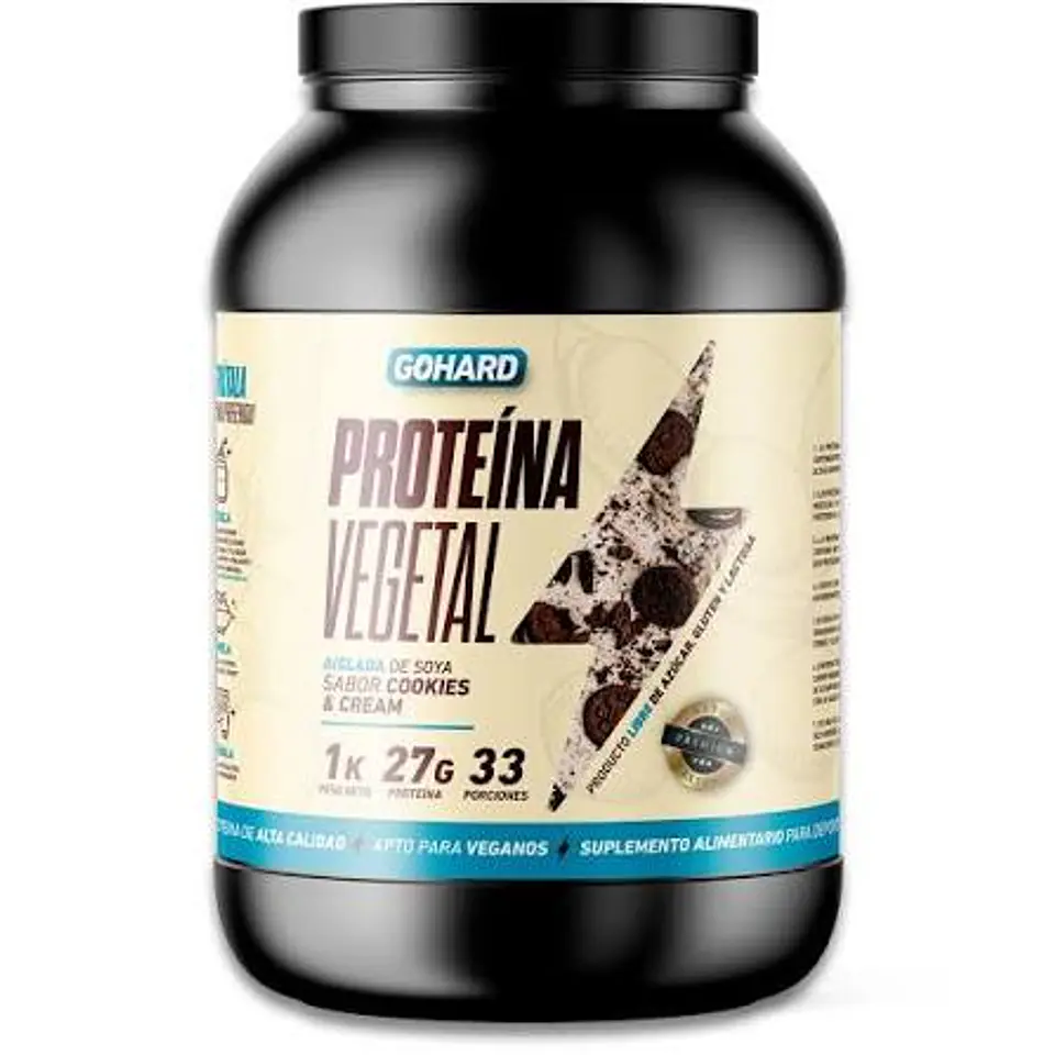 Proteína VEGETAL GOHARD 1 kg (33 servicios) Cookies and Cream 1