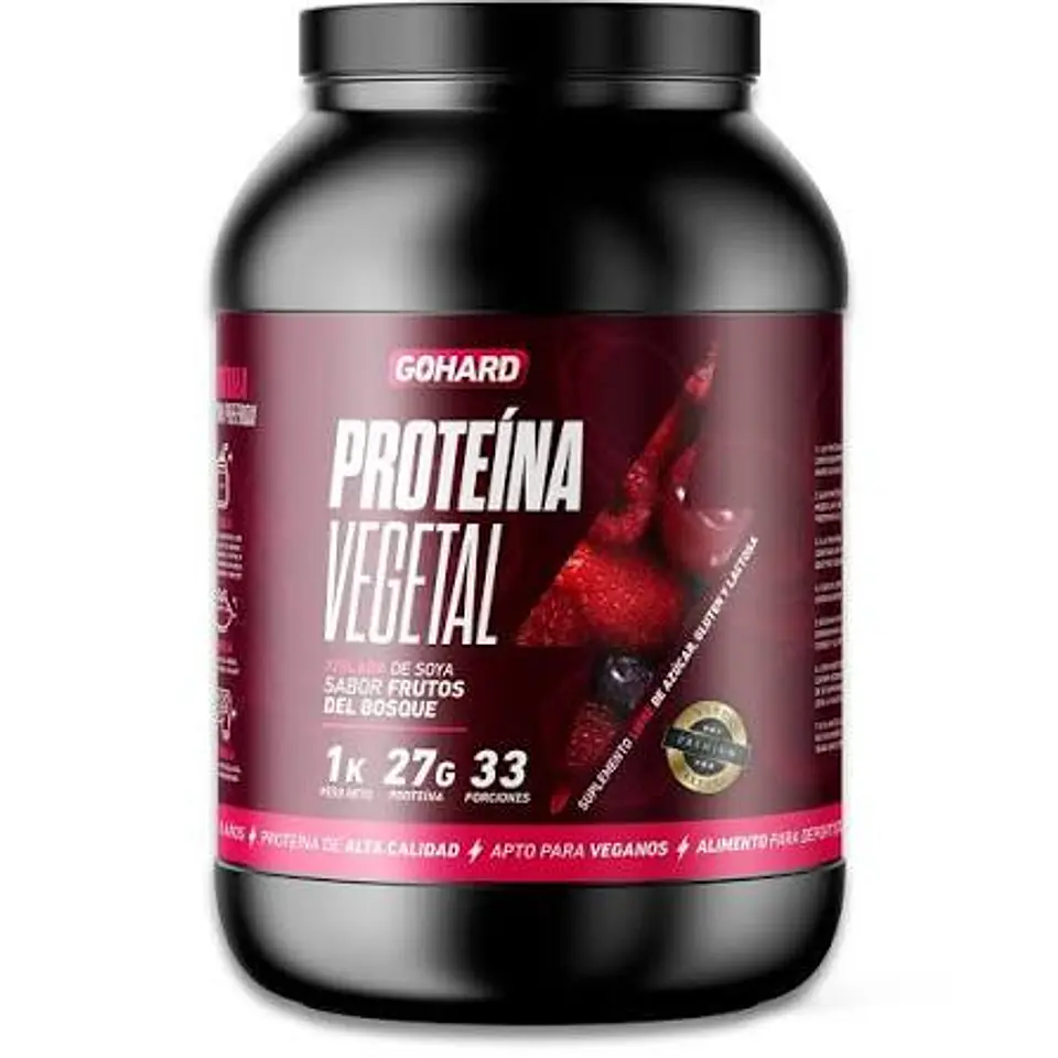 Proteína VEGETAL GOHARD 1 kg (33 servicios) Frutos del bosque 1