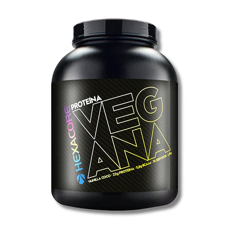 Proteína VEGETAL HEXACORE 5lb (76 servicios) Vainilla Coco