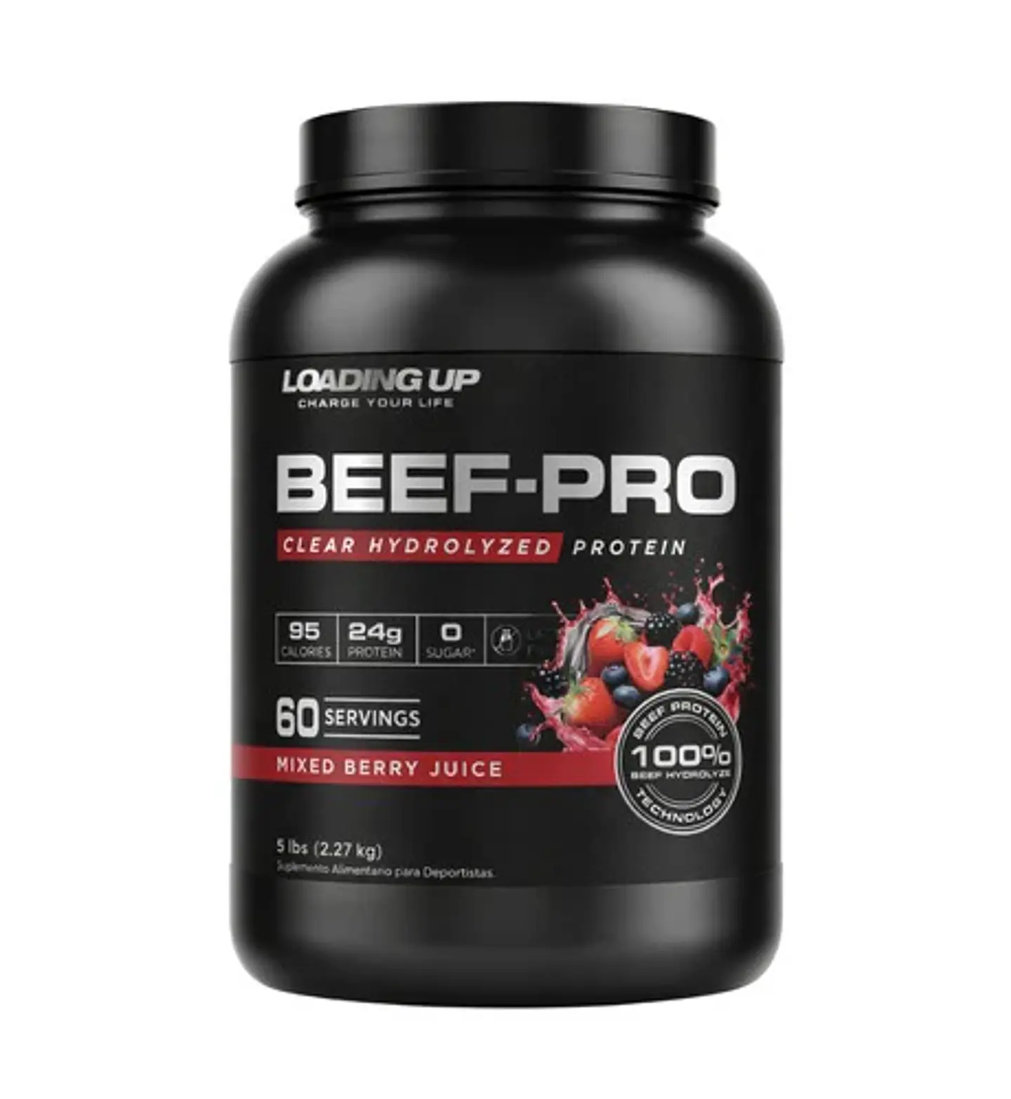 LOADING UP BEEF-PRO Clear Hydrolyzed Protein 4 lbs 60 servicios (TEXTURA DE JUGO) Blue Raspberry 1