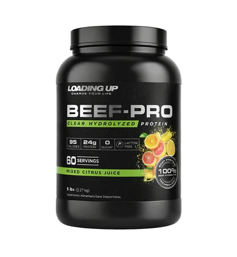 LOADING UP BEEF-PRO Clear Hydrolyzed Protein 4 lbs 60 servicios (TEXTURA DE JUGO) Mixed berry juice