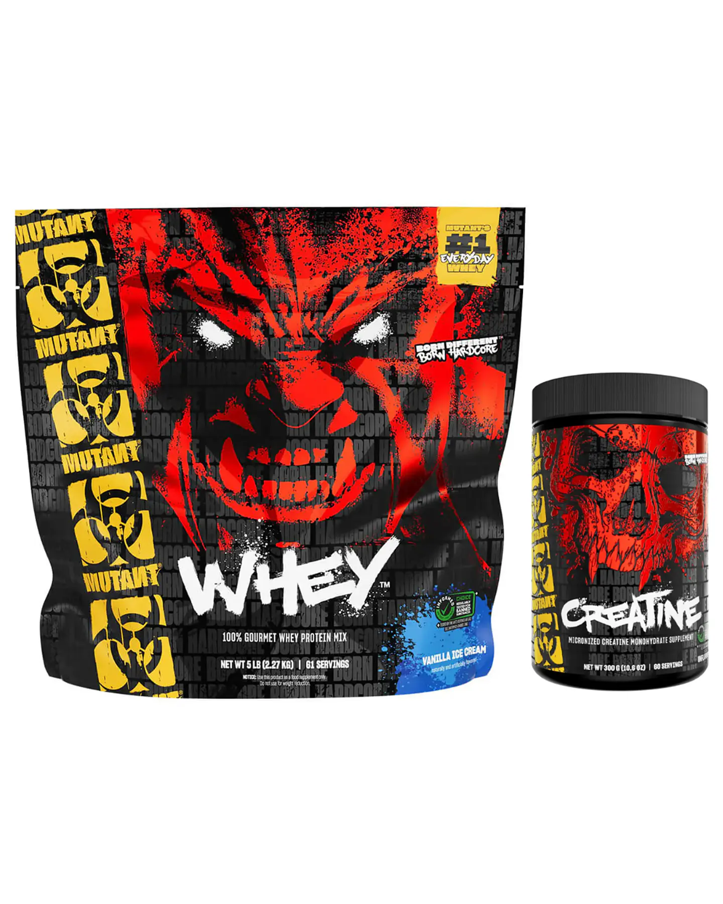Whey MUTANT Gourmet Protein MIX Vanilla Ice Cream 5lbs (60 servicios) + Mutant Creatina 300gr 100% PURE 1