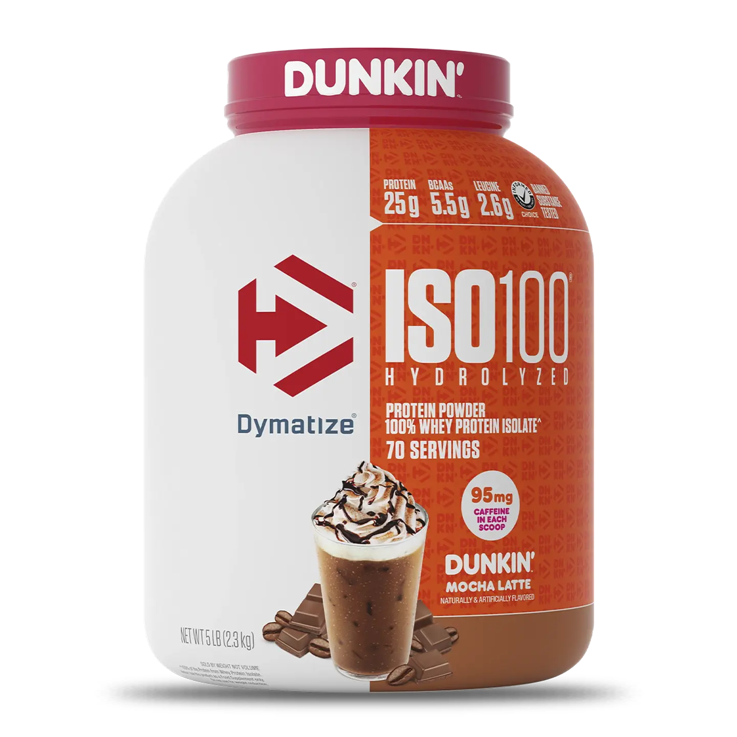 ISO 100 Dymatize Hydrolyzed DUNKIN’ 5 lbs (75 servicios) Mocha Latte  1