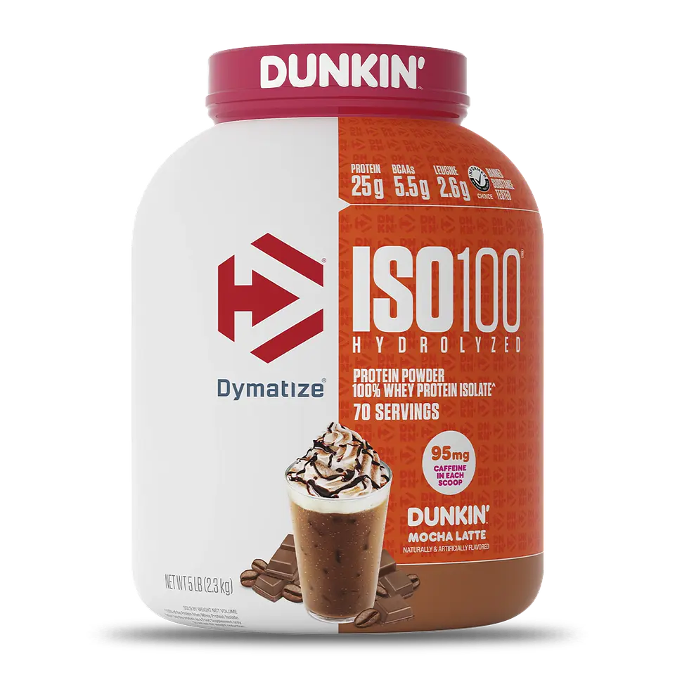 ISO 100 Dymatize Hydrolyzed DUNKIN’ 5 lbs (75 servicios) Mocha Latte  1