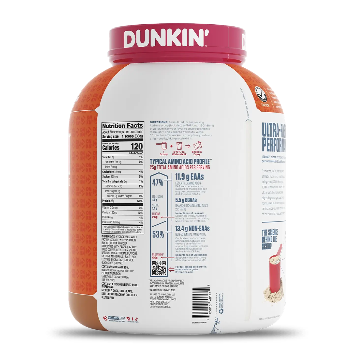 ISO 100 Dymatize Hydrolyzed DUNKIN’ 5 lbs (75 servicios) Mocha Latte  2