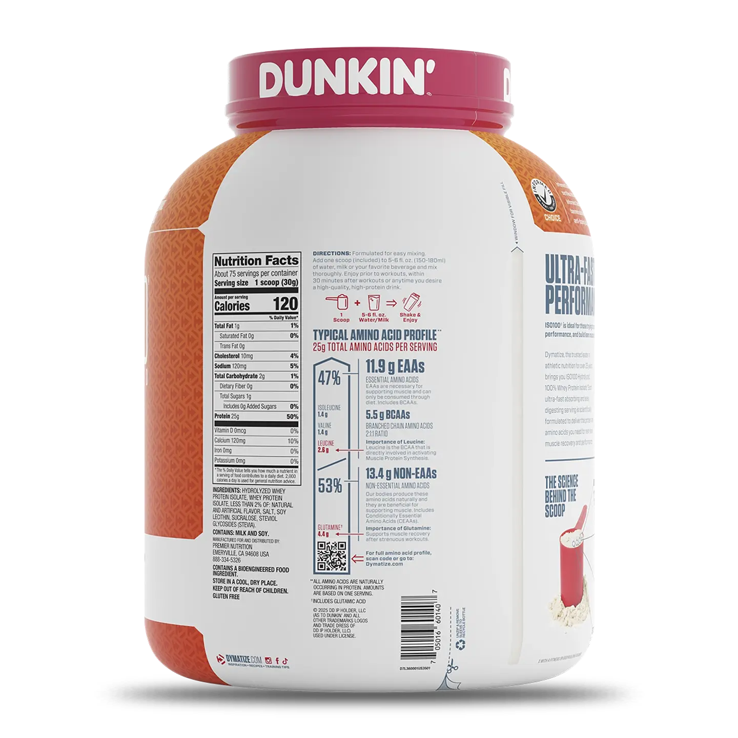 ISO 100 Dymatize Hydrolyzed DUNKIN’ 5 lbs (75 servicios) Glazed Donut 2