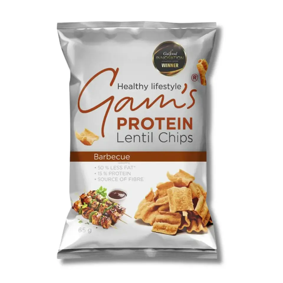 CHIPS de Lentejas Proteicas (tipo PAPAS FRITAS) 12 unidades 65 grs Barbecue 1