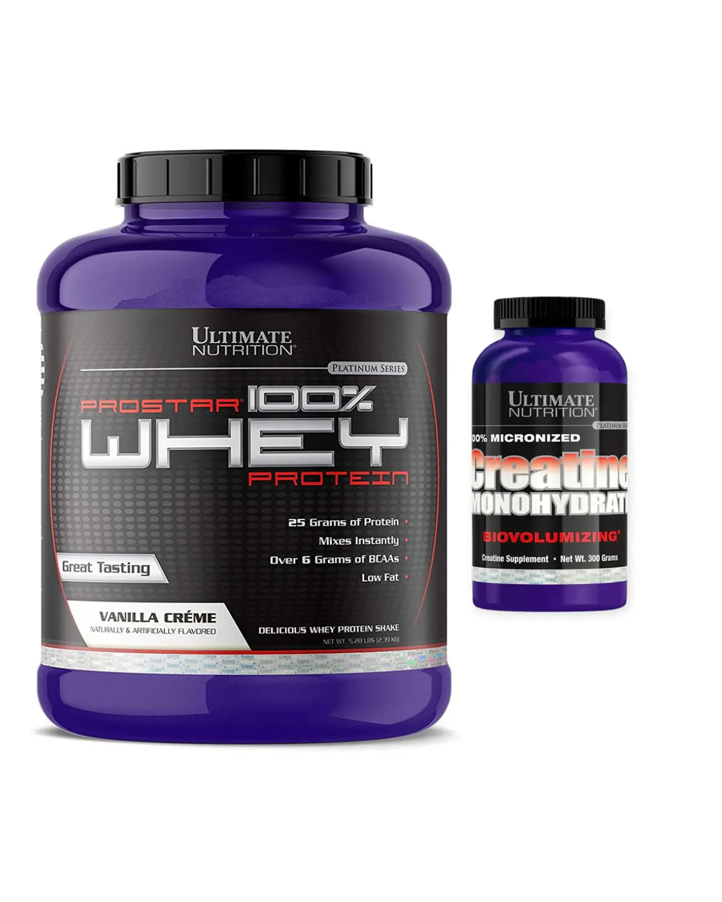 Ultimate Prostar 100% Whey 5.28 Lb Vainilla Creme + Ultimate Nutrition Creatina Biovolumizing 300 gr 1