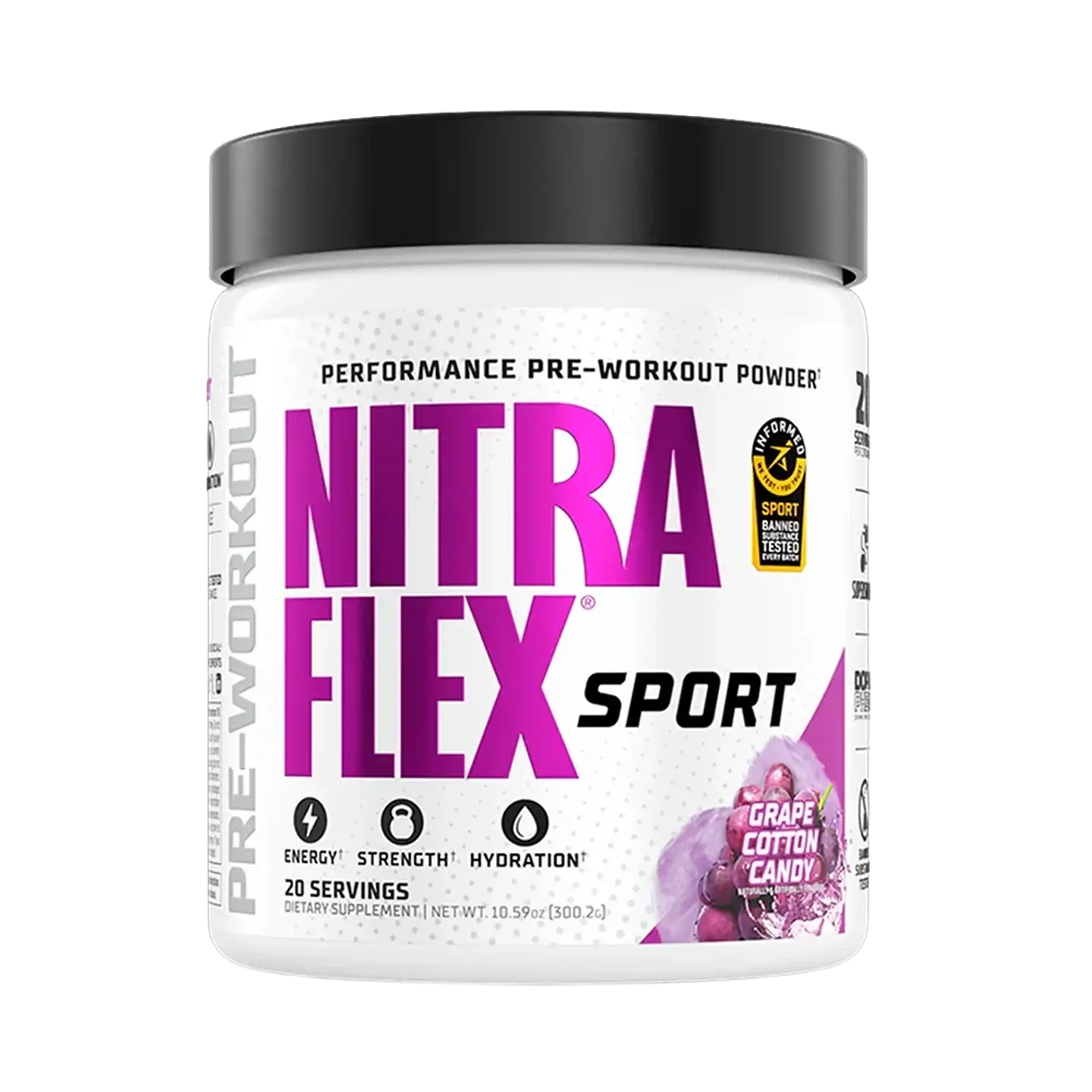 GAT Nitraflex EXTREME SPORT Performance Pre entreno Powder USA 309 grs (20 servicios) Grape cotton candy 1
