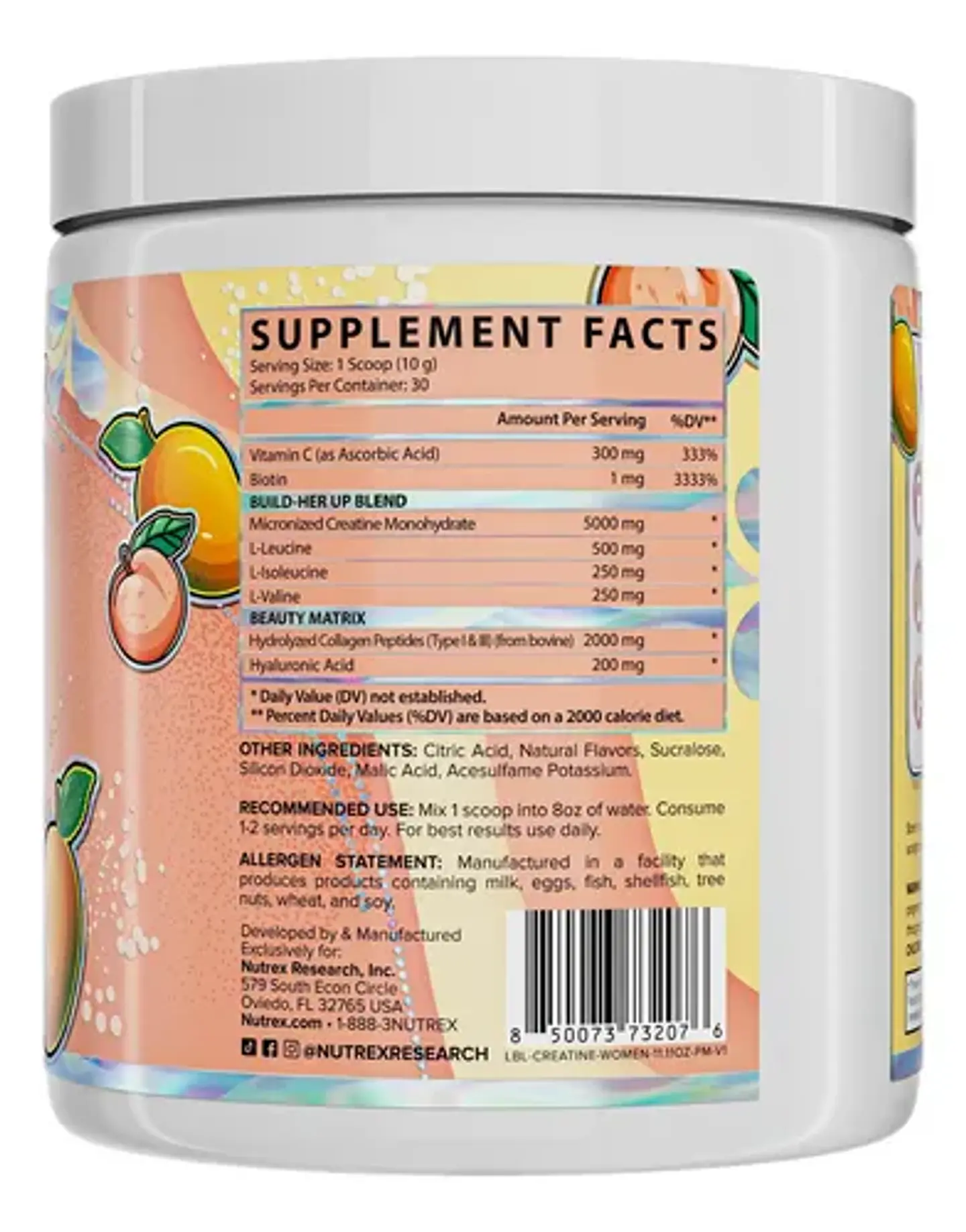 Creatina NUTREX Women + Booty & Beauty Mujer Peach/mango 2