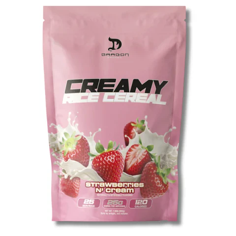 DRAGON PHARMA Creamy RICE CEREAL 1.96 lbs (25 servicios) Strawberries N cream