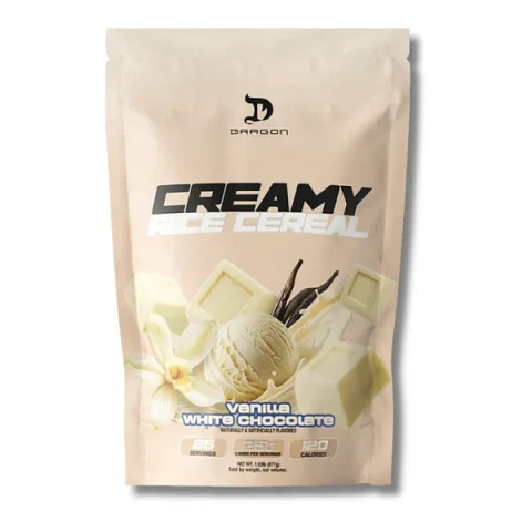 DRAGON PHARMA Creamy RICE CEREAL 1.96 lbs (25 servicios) Vainilla White Chocolate