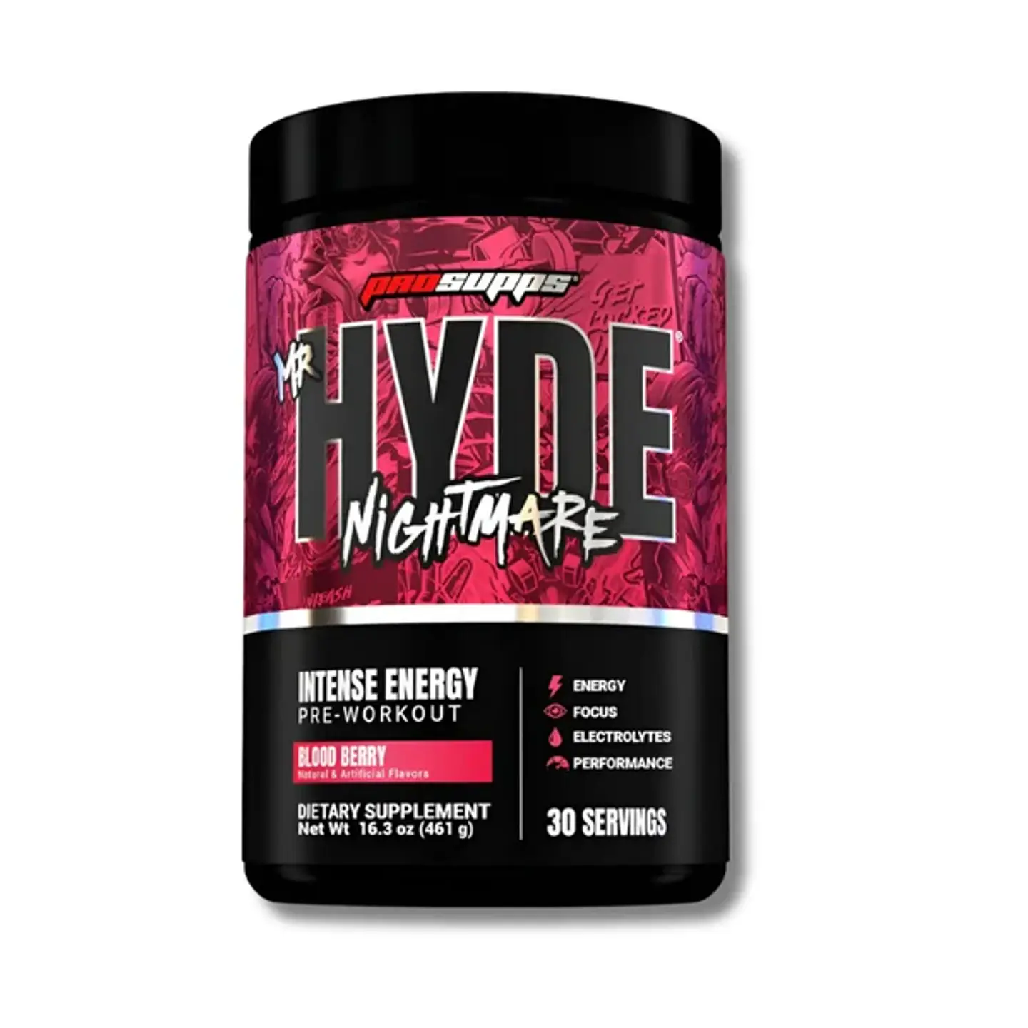 Mr Hyde NIGHTMARE Intense Energy PROSUPPS 407 grs (30 servicios) Blood berry 1
