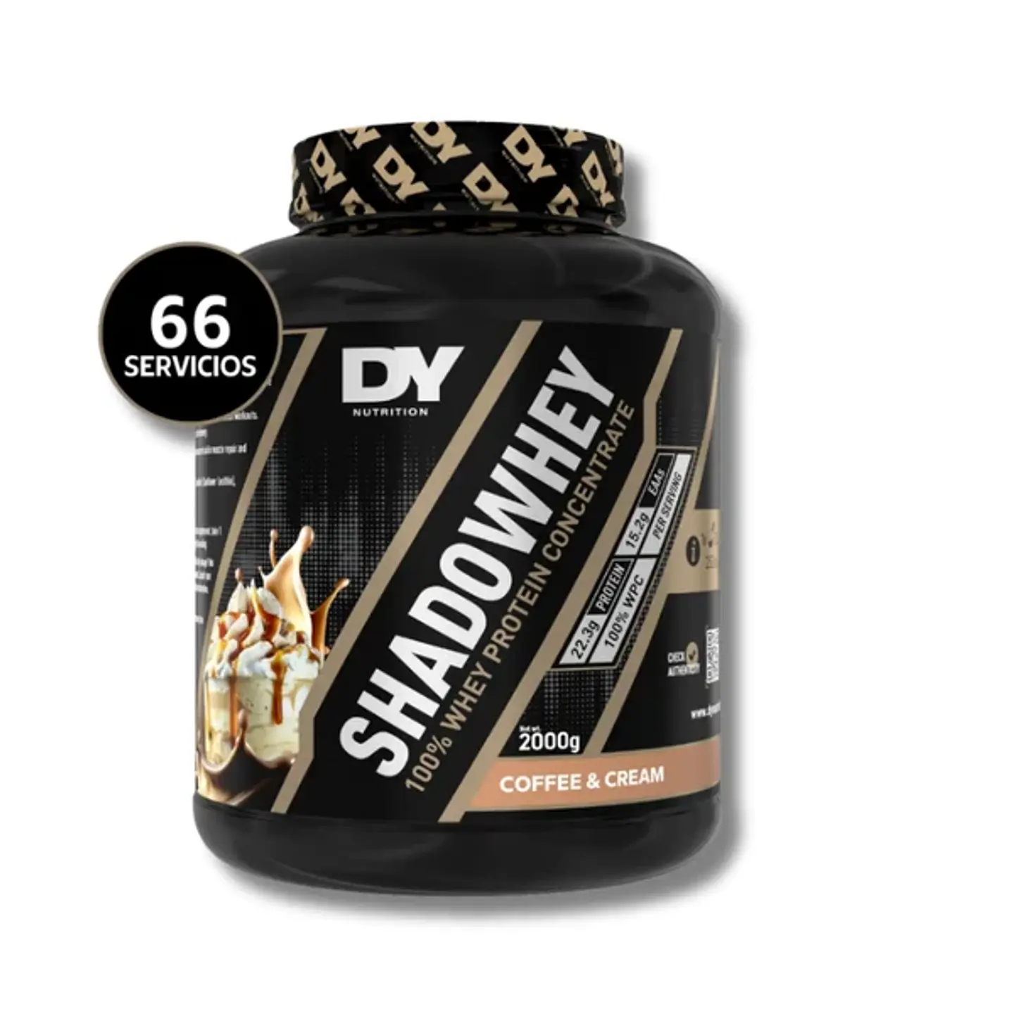 DY SHADOWHEY 100% Pure Whey Protein 2000 grs (66 servicios) Coffee & Cream 1