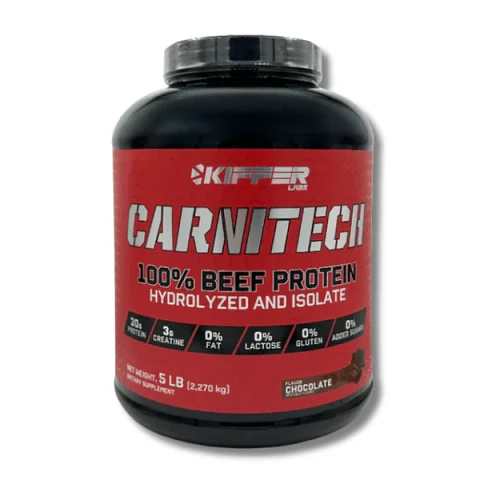 CARNITECH Kiffer 100% BEEF Protein HYDROLYZED and ISOLATE 5 lbs (57 servicios) Chocolate