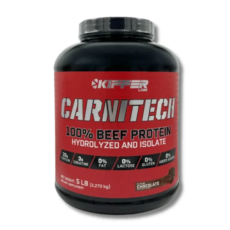CARNITECH Kiffer 100% BEEF Protein HYDROLYZED and ISOLATE 5 lbs (57 servicios) Chocolate 1