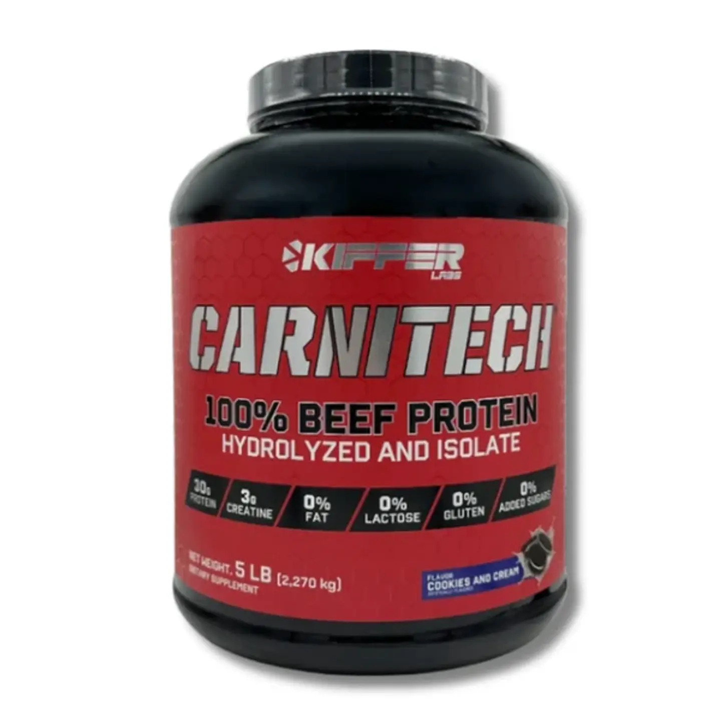 CARNITECH Kiffer 100% BEEF Protein HYDROLYZED and ISOLATE 5 lbs (57 servicios) Cookies & Cream 1