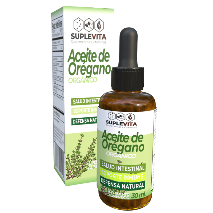 Aceite De Óregano Orgánico 30 Ml, Puro Suplevita 1