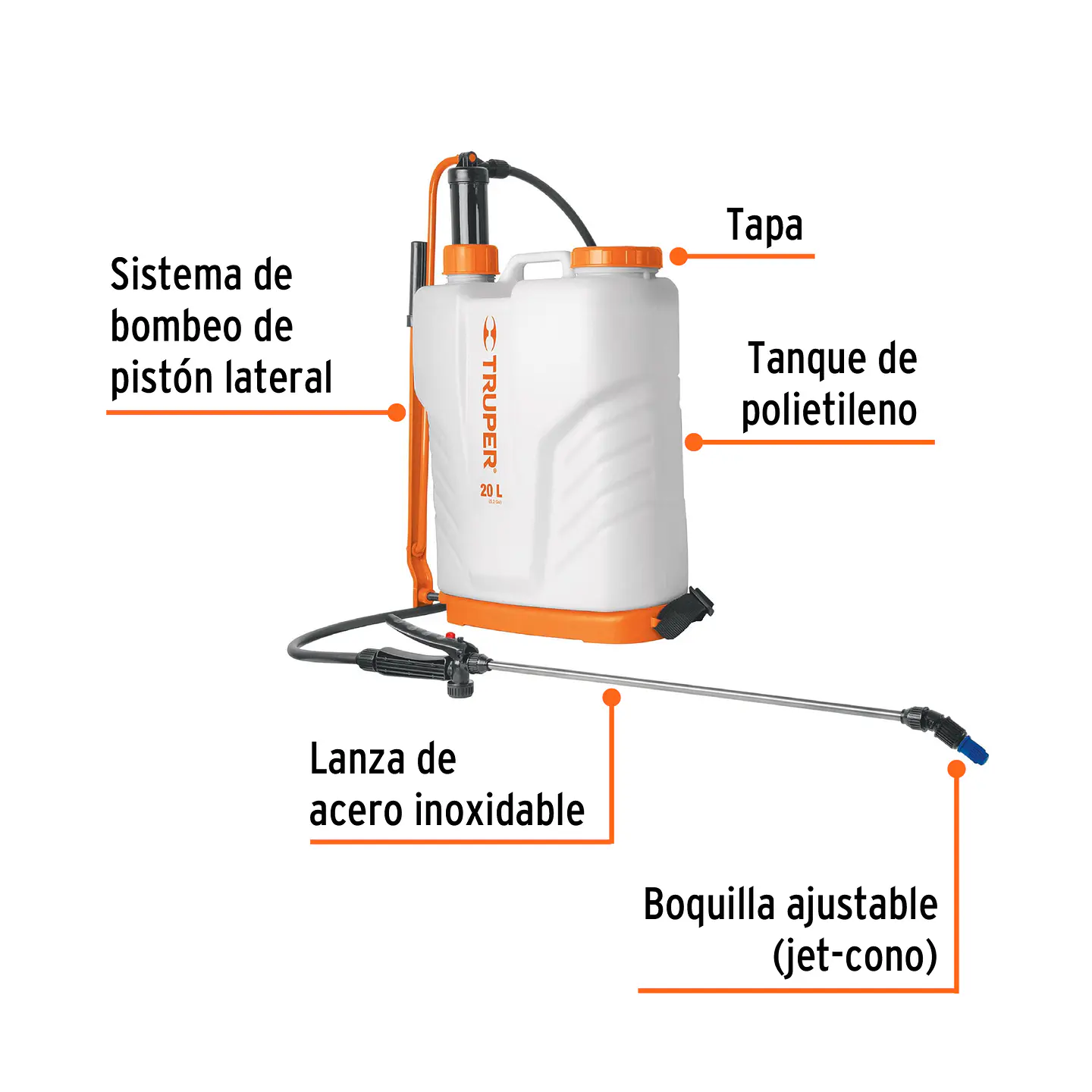 FUMIGADORA TIPO MOCHILA USO AGRICOLA 20 LITROS 4