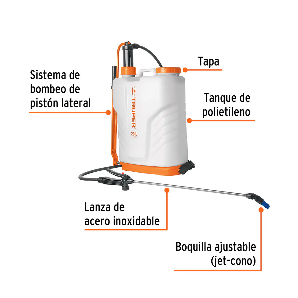 FUMIGADORA TIPO MOCHILA USO AGRICOLA 20 LITROS 4