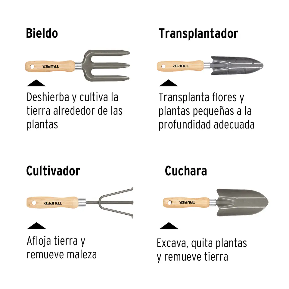 JUEGO DE 4 HERRAMIENTAS PARA JARDIN 5