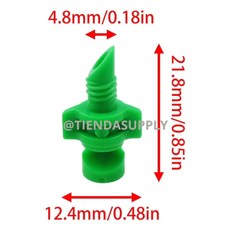 NEBULIZADOR MICROJET ROSCADO VERDE 5 MM ROCIA A 180 GRADOS - RADIO (0.4 - 0.8 M) 3